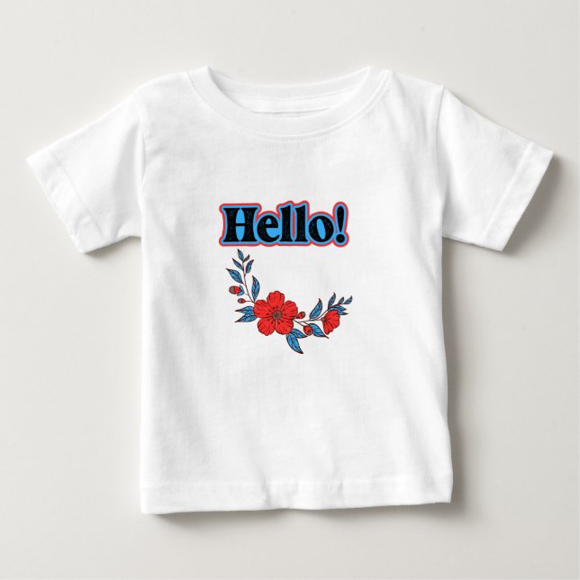 T-shirt Pour Bébé Été Bonjour Fleur (Devant)