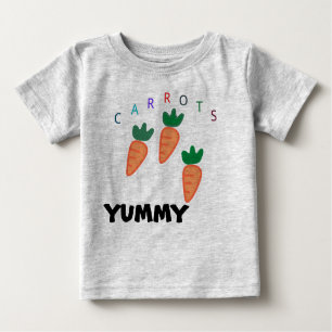T-shirt Pour Bébé Été Carottes mignonnes Yummy Baby Grey