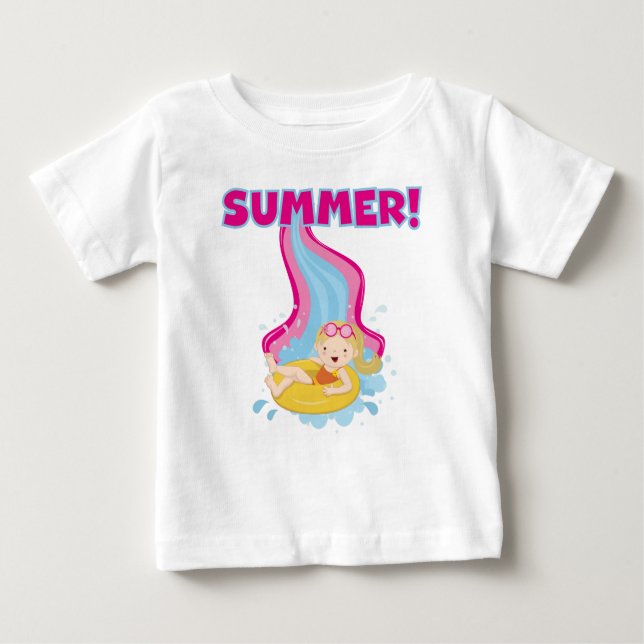 T-shirt Pour Bébé Été Fille blonde (Devant)