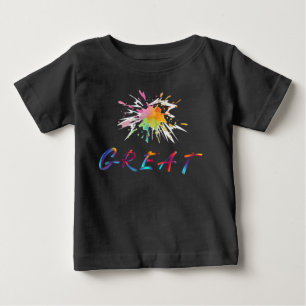 T-shirt Pour Bébé Été Mignon Multicolore Splash Bébé & Enfants