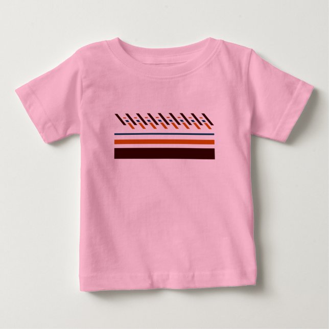 T-shirt Pour Bébé Été rayé coloré  (Devant)