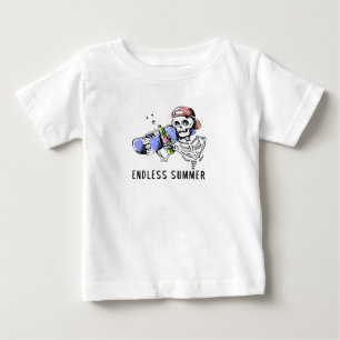 T-shirt Pour Bébé Été sans fin de squelette drôle