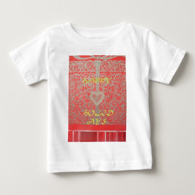 T-shirt Pour Bébé Étincelle et brillance : Coeur de Parties scintill (Devant)