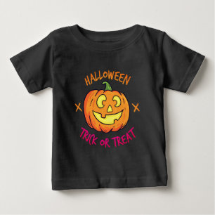 T-shirt Pour Bébé Étiquette de citrouille d'Halloween pour le tour o