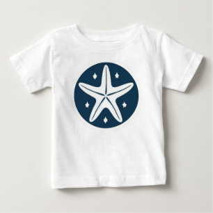 T-shirt Pour Bébé Étoile de mer avec des étoiles blanches