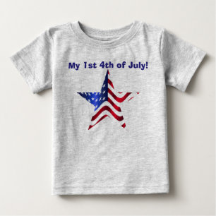 T-shirt Pour Bébé Étoile du drapeau américain 1er juillet