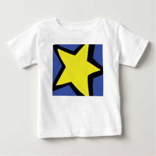 T-shirt Pour Bébé étoile jaune et arrière - plan bleu