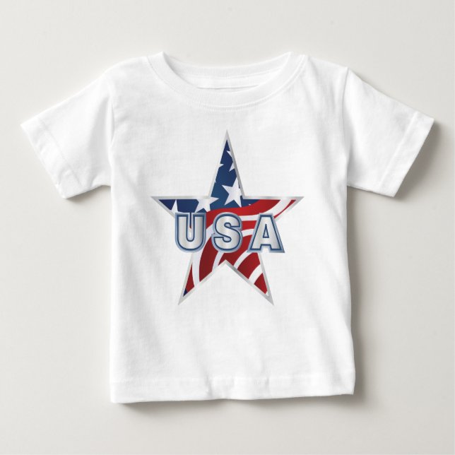 T-shirt Pour Bébé Étoile USA (Devant)