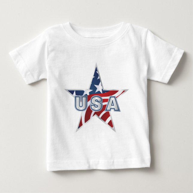 T-shirt Pour Bébé Étoile USA (Devant)