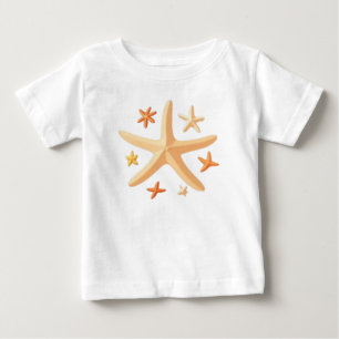 T-shirt Pour Bébé Étoiles de mer et les petites