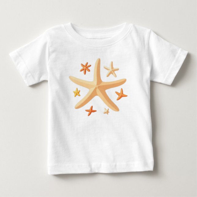 T-shirt Pour Bébé Étoiles de mer et les petites (Devant)