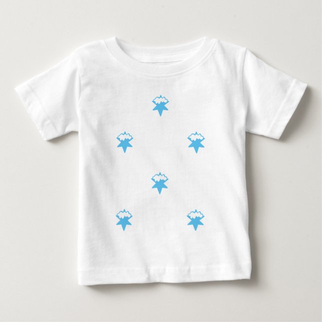 T-shirt Pour Bébé étoiles de neige bleu clair, fond blanc (Devant)