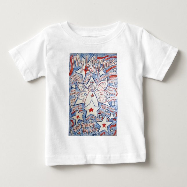 T-shirt Pour Bébé Étoiles et rayures Angel (Devant)