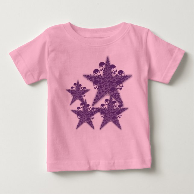 T-shirt Pour Bébé Étoiles K pourpre de crânes (Devant)