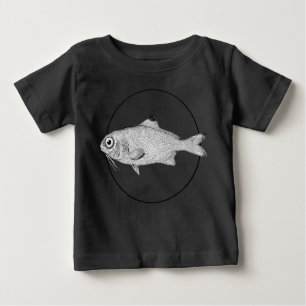 T-shirt Pour Bébé Étrange dessin de poisson vintage