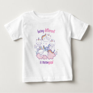 T-shirt Pour Bébé Être différent est miauleux Licorne chat drôle