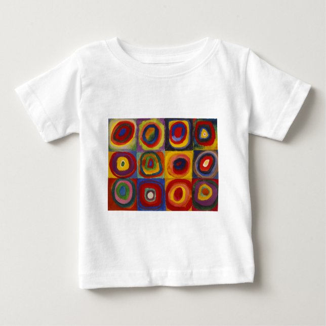 T-shirt Pour Bébé Étude de couleur des cercles Carré par Kandinsky (Devant)
