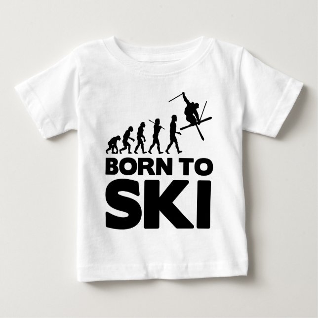 T-shirt Pour Bébé ÉVOLUTION de SKIEUR SOUTENUE POUR SKIER 02.png (Devant)
