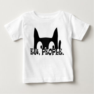 T-shirt Pour Bébé Ew People Funny Chat Noir Baby Chemise