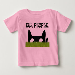 T-shirt Pour Bébé Ew Personnes Drôle Chat Vert Herbe Baby Chemise