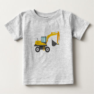 T-shirt Pour Bébé Excavateur jaune mignon pour enfants