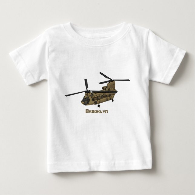 T-shirt Pour Bébé Exemple d'hélicoptère militaire Chinook (Devant)
