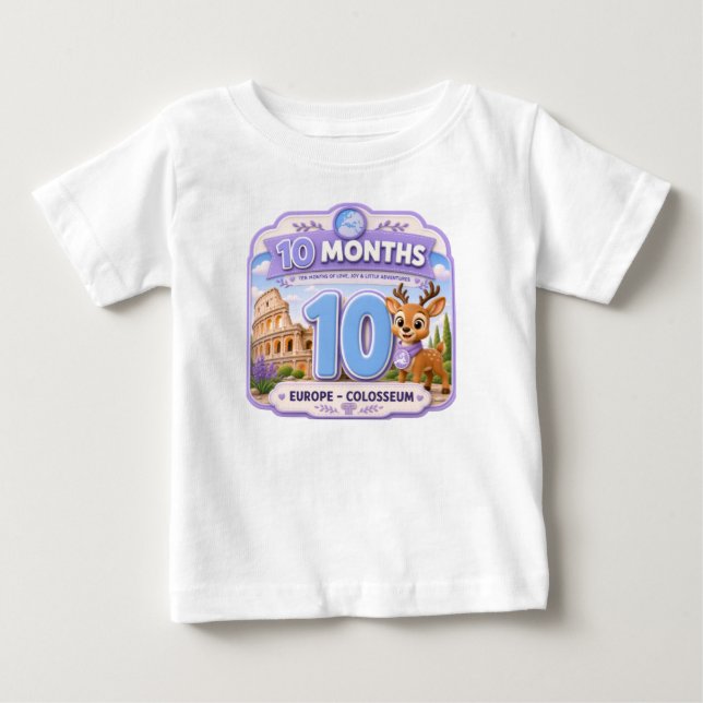 T-shirt Pour Bébé Explorateur de jalons bébé de 10 mois (Devant)