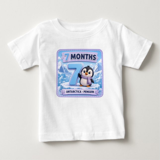 T-shirt Pour Bébé Explorateur de jalons bébé de 7 mois (Devant)