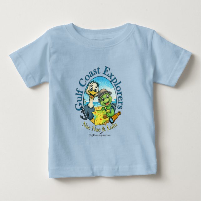 T-shirt Pour Bébé Explorateurs de la côte du Golfe Nae Nae & Lulu (Devant)