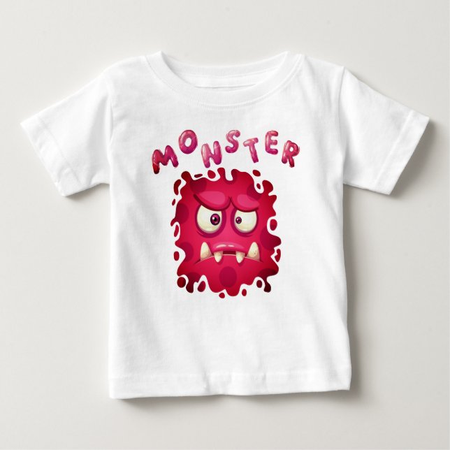 T-shirt Pour Bébé Expressions d'horreur Drôle Monstre Visages bébé T (Devant)