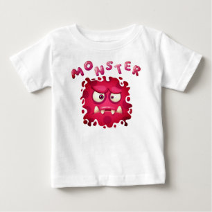 T-shirt Pour Bébé Expressions d'Horreur Visages de Monstres Drôles T