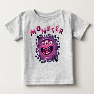 T-shirt Pour Bébé Expressions éffrayantes Visage de monstre amusant