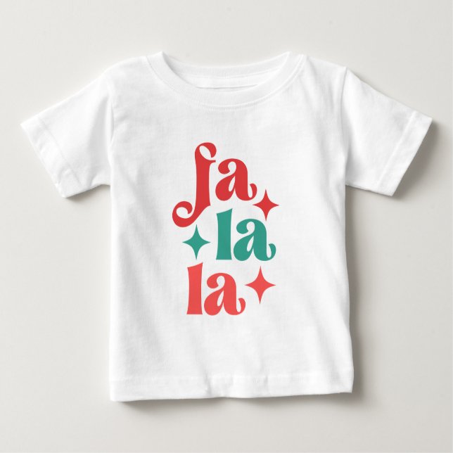 T-shirt Pour Bébé Fa La La - Festive vacances Typographie Design (Devant)