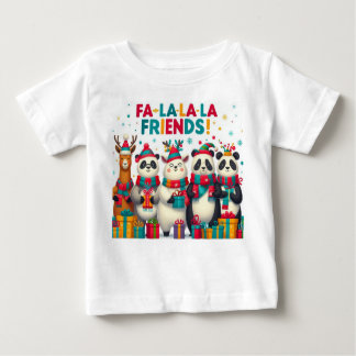 T-shirt Pour Bébé Fa-La-La-La-La-Les Amis ! - Animaux de Noël adorab
