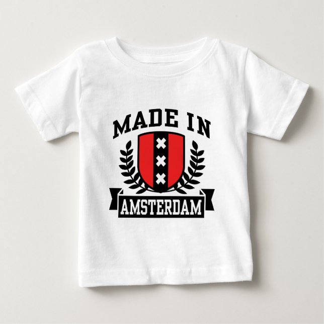 T-shirt Pour Bébé Fabriqué À Amsterdam (Devant)