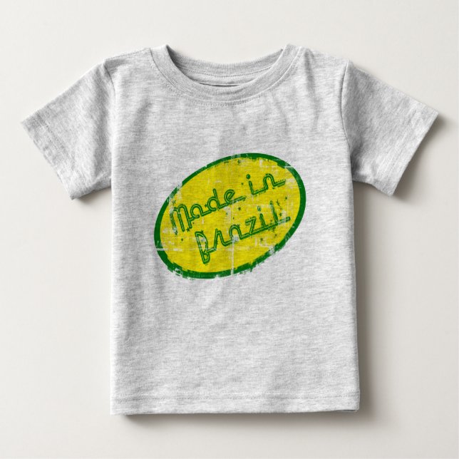 T-shirt Pour Bébé Fabriqué au Brésil - Cadeau pour brésilien nouveau (Devant)