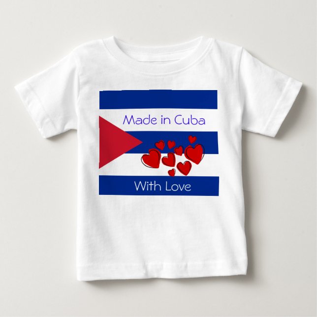 T-shirt Pour Bébé Fabriqué au Cuba - drapeau cubain (Devant)