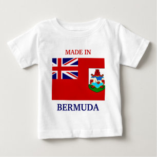 T-shirt Pour Bébé Fabriqué aux Bermudes avec le drapeau des Bermudes