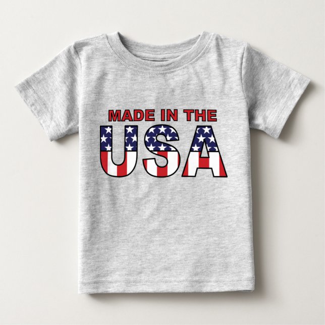 T-shirt Pour Bébé Fabriqué aux Etats-Unis (Devant)