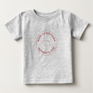 T-shirt Pour Bébé Fabriqué dans le Timbre d'approbation du Nebraska