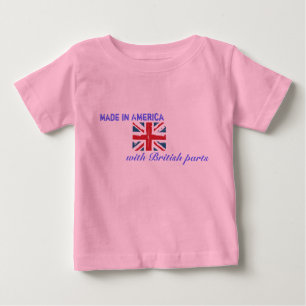T-shirt Pour Bébé Fabriqué en Amérique avec les pièces britanniques
