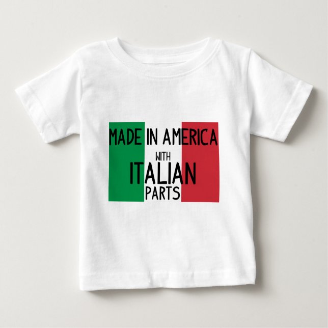 T-shirt Pour Bébé Fabriqué en Amérique avec les pièces italiennes (Devant)