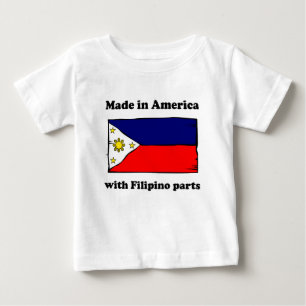 T-shirt Pour Bébé Fabriqué en Amérique avec les pièces philippine