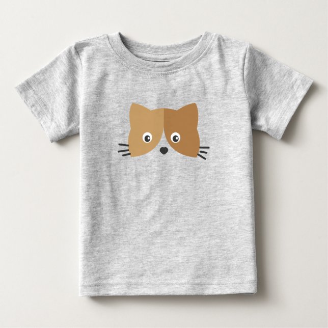 T-shirt Pour Bébé Face de chat mignonne (Devant)