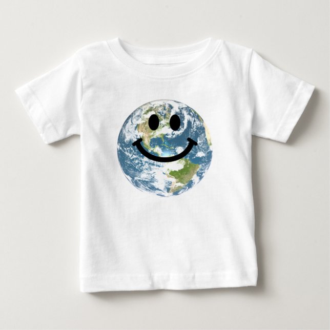 T-shirt Pour Bébé Face de la Terre heureuse (Devant)