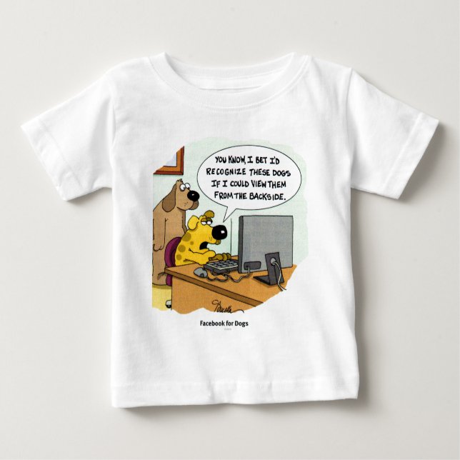 T-shirt Pour Bébé Facebook pour des chiens (Devant)