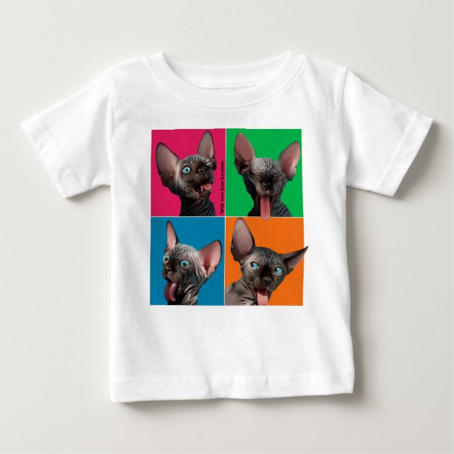 T-shirt Pour Bébé Facebuilding (chaton de Sphynx) (Devant)