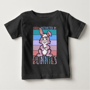 T-shirt Pour Bébé Facilement distrait par Bunnies Cute Bunny Lover