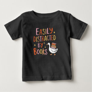 T-shirt Pour Bébé Facilement distrait par les livres