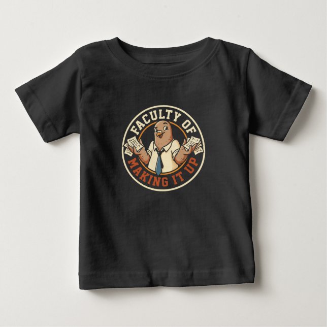 T-shirt Pour Bébé Faculté de Faire semblant Drôle Oiseau (Devant)